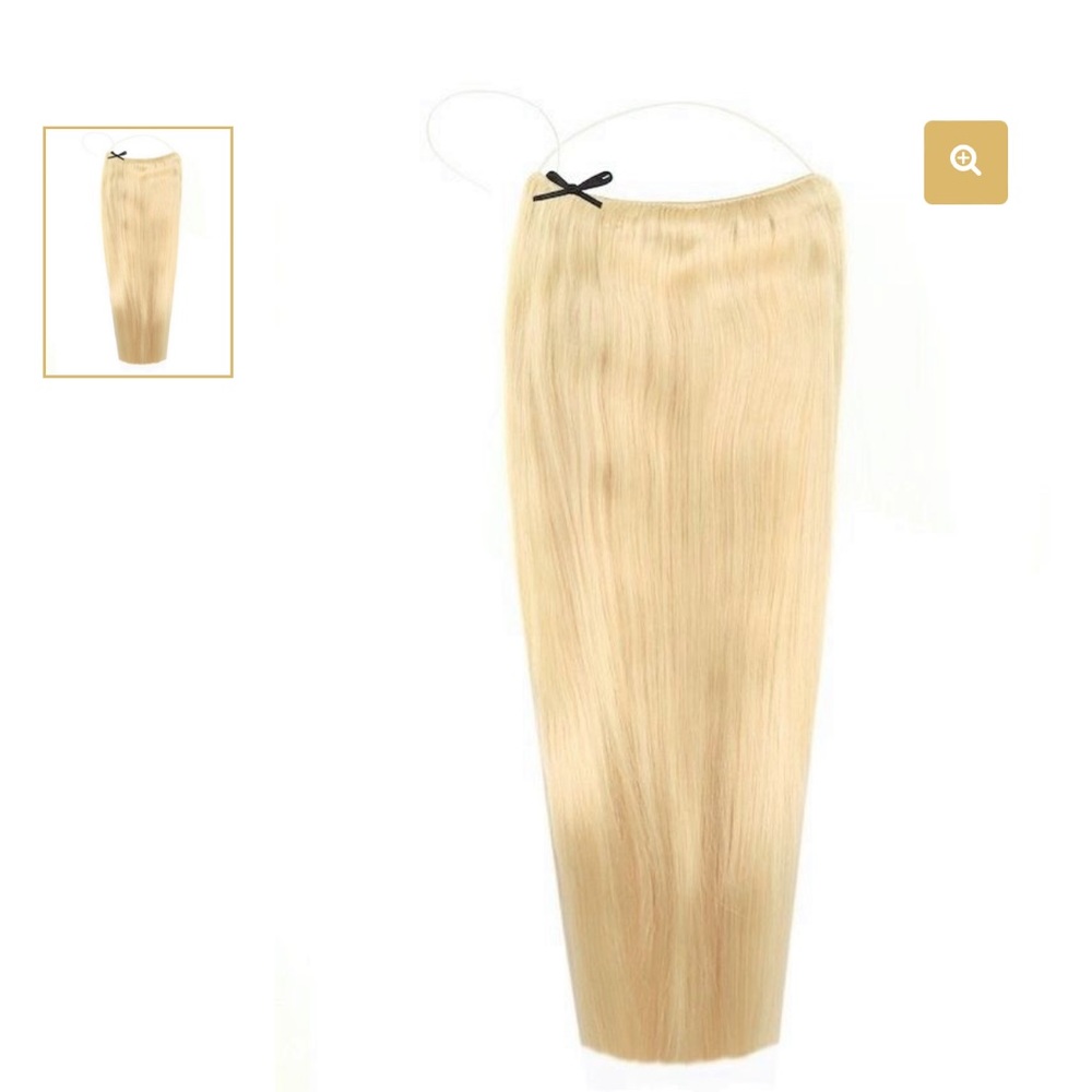Halo London 16in 180g Premium halo remy human hair extensions bleach blonde NWT